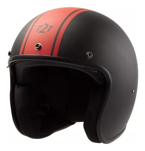 Casco Para Moto Hawk 721 Challenger Negroy Rojo Mate Rpm