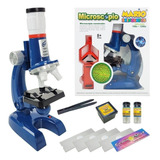 Microscópio Infantil Brinquedo Educativo Pedagógico Experiên Cor Azul/branco