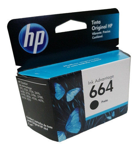 Cartucho Hp 664 Preto Para 1115 2130 2134 3636 3836 3788