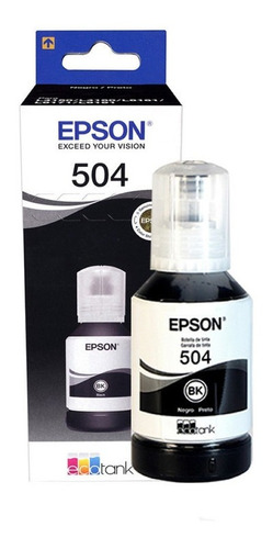 Botella De Tinta Original Epson T 504 Negra L6171 L6191