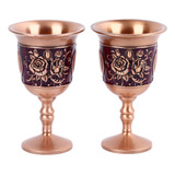 Copa De Vino De Metal En Relieve, 2 Piezas, Vintage, Elegant