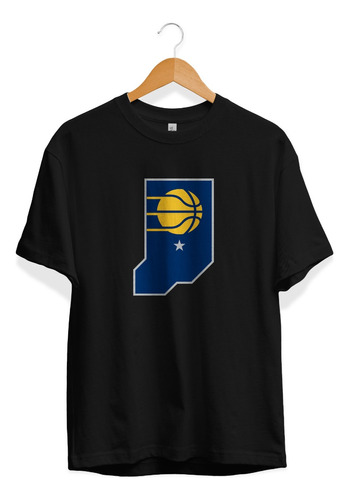 Remera Basket Nba Indiana Pacers Negra Logo Indiana