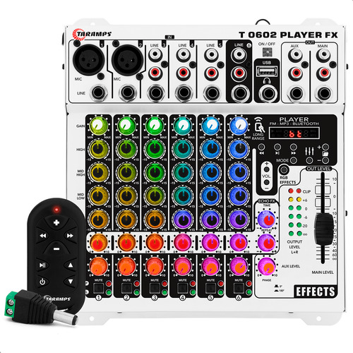 Mesa T0602 Player Multicolor 6 Canais Taramps 12v Bluetooth