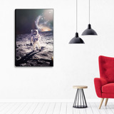Cuadro Decorativo De Astronauta En La Luna -86x56cm-
