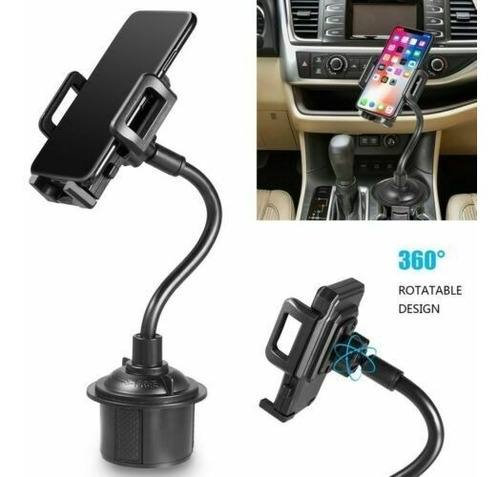 Soporte Holder Celular Vaso Carro Flexible Rotacion 360 Grad