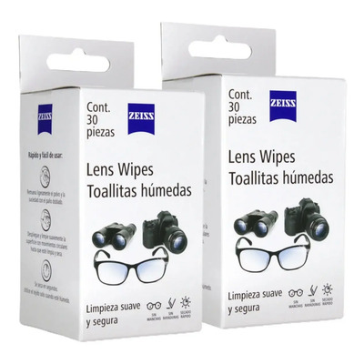 60 Toallitas Limpia Lentes Húmedas En Tejido Microfino Zeiss | MercadoLibre