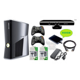 Xbox 360 Slim5.0+ Disco Duro 500gb 200j +2 Controles+ Kinect