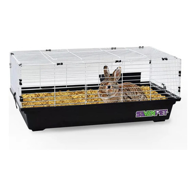 Jaula Seven Pet Mamíferos Conejo Hurón Cuyo Hámster 120x60x50 Negro Modelo 10284 | Envío gratis