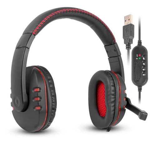 Fone De Ouvido Gamer Led Usb Pc Notebook Headset Stéreo