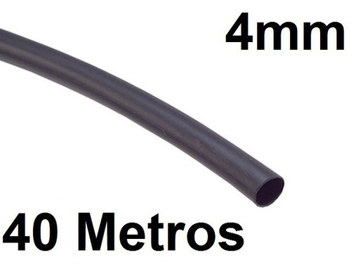 Espaguete/tubo Termo Retrátil Isolamento 4mm Preto 40 Metros