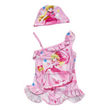 Traje Baño Niña Princesa Peach Duraznito C/gorro