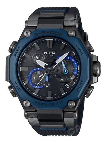 Reloj Casio G-shcok Mt-g Negro Original Hombre Color Del Bisel Azul