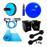 Bola 65cm + Colchonete + Roda + Extensor + Halter+ Caneleira