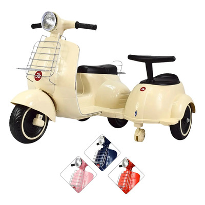 Motocicleta Montable Electrica Doble Asiento Sonido Luz 6v Color Beige | Meses sin interés