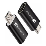 2 Pcs Adaptador Otg Micro Usb Macho A Tipo C Hembra Carga