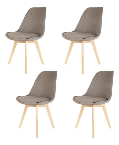 Sillas Tapizadas Tulip Eames Con Almohadón X4