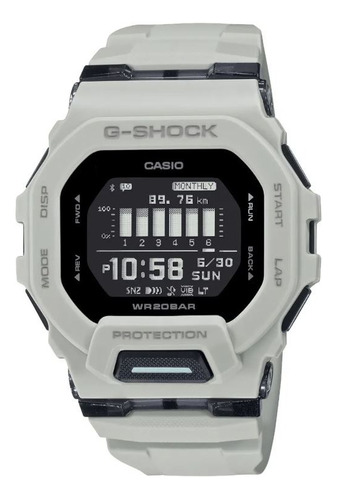 Reloj Casio G-shock Para Caballero Gbd-200uu-9cr Color De La Correa Gris Color Del Bisel Gris Color Del Fondo Negro