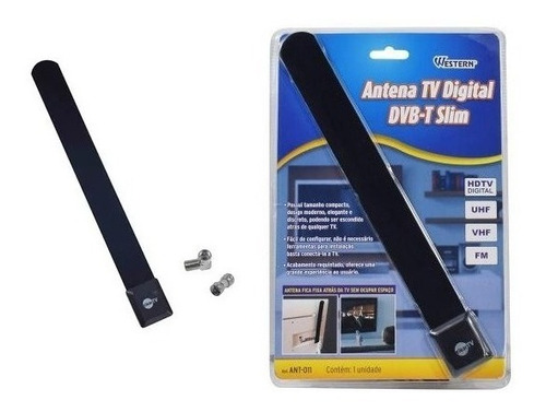 Antena Tv Digital Dvb-t Slim Western Ant - 011 Hdtv Vhf Uhf 