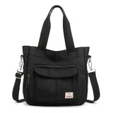 Bolso De Hombro Casual Simple De Lona Grande Para Mujer