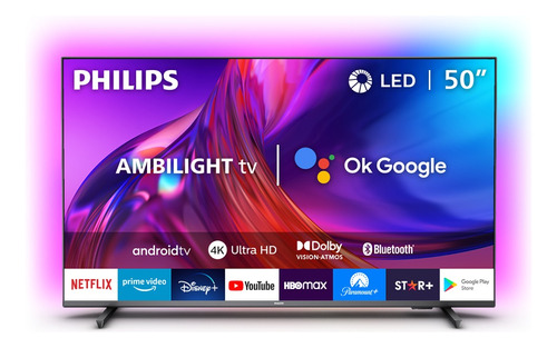 Led Philips Ambilight 50 Uhd 4k 50pud7906 Android Smart Tv