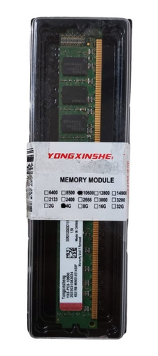 Memoria Ram 4 Gb 10600 Ddr3 Color Verde Pc Escritorio Torre 