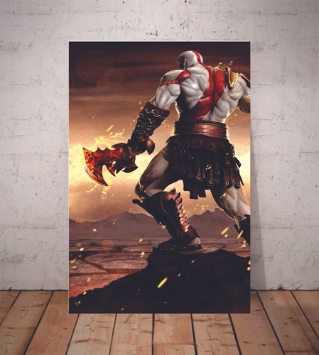 Placa Quadro Decorativo God Of War Kratos Ps3 Ps4 Gamer 112