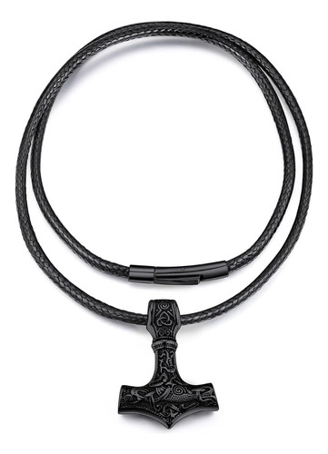 Collar Vikingo Mjolnir Para Hombre Con Amuleto Del Martillo