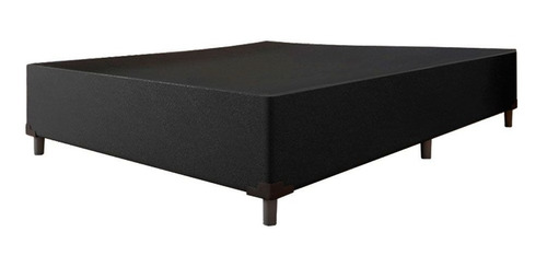 Base Cama Box Casal Suede Preto (138x188x38)