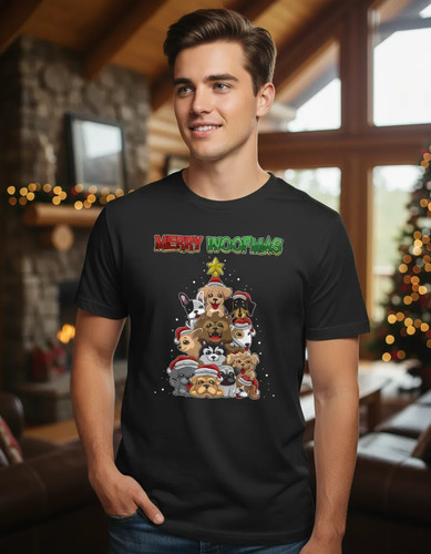 Playera Anime Navidad Ugly Christmas Sweater Perritos 01