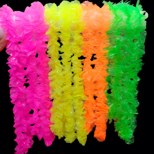 100 Collares Hawaiano Plasticos Fluo Fiestas Cotillon