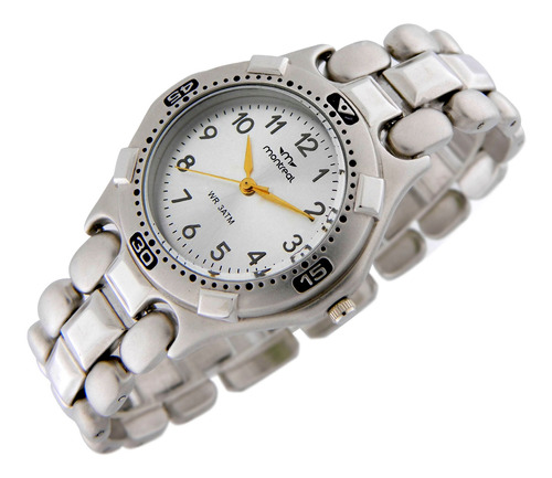 Reloj Pulsera Montreal Hombre Ml1461 Metálico Aro Giratorio