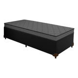 Cama Box Conjugado Solteiro Noruega Preto