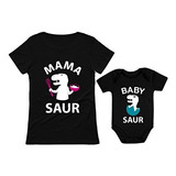 Mama Saur T-rex Mom And Baby Saur Matching Outfit Mommy And 