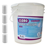 Pastillas Cloro Triple Accion Pileta Piscina Balde 4kg