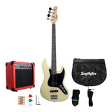 Bajo Eléctrico Smithfire Jbs-404 Wh Paquete Con Amplificador