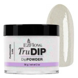 Polvo Trudip Inmersión Para Esmalte Sin Cabina Ezflow 56 Gr Color Fashionably Late (blanco Con Glitter)