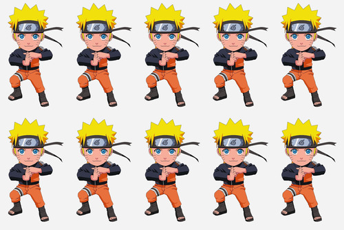 10 Unid. Apliques Naruto Estampado Termocolante Patches Kit