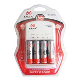 Carregador De Pilhas E Bateria 9v + 4 Pilhas Aa 2600 Mah Nf