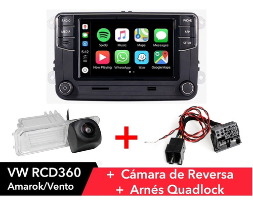 Rcd 360 Cámara Reversa Arnes Quadlock Amarok Vento Starline