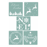 Kit 5 Stencils Decorativo Navidad 30x30 