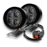 Kit X2 Faros Led Moto Auxiliar Luz Blanca + Tecla A-vip