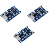 Modulo De Carga Micro Usb 5v Tp4056 Bateria 18650 - Pack X3 