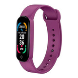 Reloj Smartband App Arterial Cardíaca Notificaciones Violeta