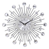 Relojes De Pared Mirror Sun Silver, Diseño Moderno, De Metal