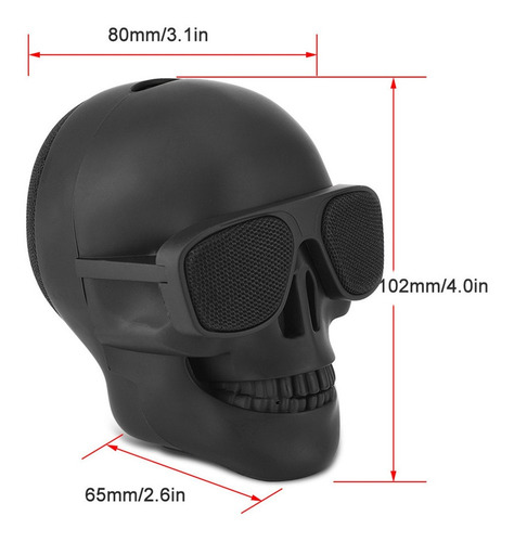 Nuevo Bocina De Cabeza De Calavera Portátil Mini Bluetooth