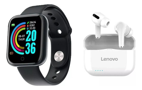 Smartwatch Reloj Inteligente D20 Combo + Auriculares Lenovo