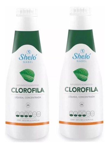 2 Clorofila Líquida Concentrada 500 Ml. Sheló Nabel Limpia. 