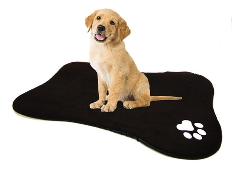 Cama En Forma De Hueso Para Mascotas. Color Negro