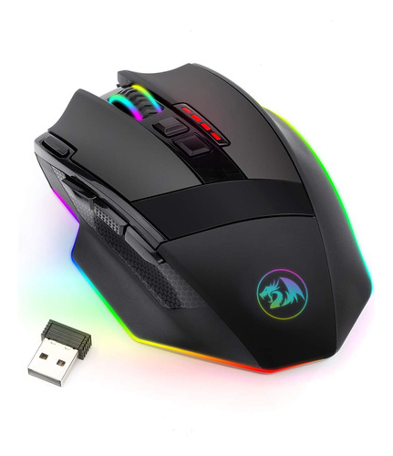 Mouse Gamer Redragon M801 Retroiluminado Inalambrico - Negro