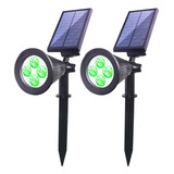 Clordeal Foco Solar Verde, Luces Led Inalámbricas 2 En 1 Par